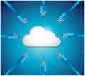 Cloud cable connections illustration design Royalty Free Stock Photo