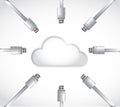 Cloud cable connections illustration design Royalty Free Stock Photo