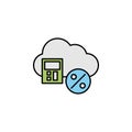 cloud, calculator, interest line icon. Elements of finance illustration icon. Premium quality graphic design icon. Can