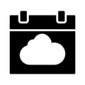 Cloud calendar glyph flat vector icon Royalty Free Stock Photo