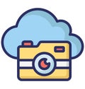 Cloud Camera Isolated Vector Icon that can easily modify or edit. Royalty Free Stock Photo