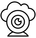 Cloud Camera Isolated Vector Icon that can easily modify or edit. Royalty Free Stock Photo