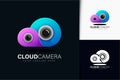 Cloud camera logo design with gradient Royalty Free Stock Photo