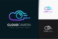 Cloud camera logo design with gradient Royalty Free Stock Photo