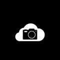 Cloud Camera logo design isolated on dark background Royalty Free Stock Photo