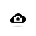 Cloud Camera logo with shadow Royalty Free Stock Photo