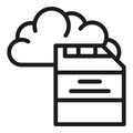 Cloud card memory icon outline vector. Storage disk Royalty Free Stock Photo