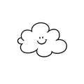 Cute cloud black and white cartoon