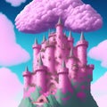 Cloud Castle, Generative AI Illustration Royalty Free Stock Photo