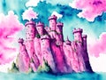 Cloud Castle, Generative AI Illustration Royalty Free Stock Photo