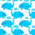 Cloud cat pattern seamless. rain cloud petbackground. Baby fabric texture Royalty Free Stock Photo