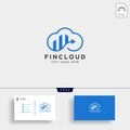 Cloud chart statistic logo template vector illustration