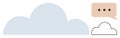 Cloud and Chat Bubble Representing Communication, Connectivity, and Digital Interaction Royalty Free Stock Photo