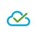 Cloud Check Mark Icon Vector Logo Template