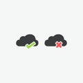 Cloud Check Marks Vector Icons