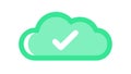 Cloud with Checkmark Icon, Data Sync Success Vector Symbol, vector design Generative AI Royalty Free Stock Photo