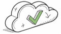 Cloud with checkmark icon, cloud service confirmation symbol vector design Generative AI Royalty Free Stock Photo