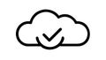 Cloud Checkmark Icon: Verified Cloud Storage Flat Design, vector design Generative AI Royalty Free Stock Photo