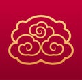 Cloud chinese decorative element. Sky asian decorative illustration