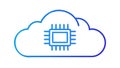 Cloud chip architecture: High-performance computing and data flow, vector design Generative AI Royalty Free Stock Photo