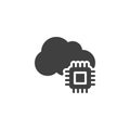 Cloud chip solid vector icon Royalty Free Stock Photo