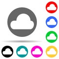 cloud in a circle multi color style icon. Simple thin line, outline vector of web icons for ui and ux, website or mobile Royalty Free Stock Photo