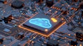 The cloud on circuit board.AI generated image Royalty Free Stock Photo