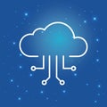 Cloud circuit logo icon. Sign of data storage on the Internet. Cloud storage, cloud files, cloud hosting and other cloud