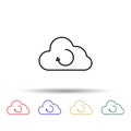 cloud with a circular arrow multi color style icon. Simple thin line, outline vector of web icons for ui and ux, website or mobile Royalty Free Stock Photo