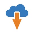 Cloud, cloudscape, download, online, storage icon. Simple vector design.