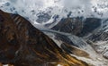 Cloud cover landscape of Kedarnath valley Royalty Free Stock Photo