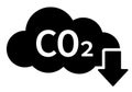 Cloud co2 pollution reduction vector icon Royalty Free Stock Photo