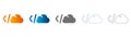 Cloud Code Icon Set with Flat Design Vector Illustration Royalty Free Stock Photo