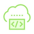 Cloud coding color line icon