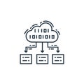 cloud coding icon vector from data analysis concept. Thin line illustration of cloud coding editable stroke. cloud coding linear Royalty Free Stock Photo