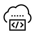 Cloud coding vector line icon