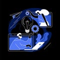 Cloud collaboration abstract concept vector illustration.