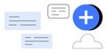 Cloud Collaboration and Communication Interface Concept with Speech Bubbles and Add Symbol Royalty Free Stock Photo