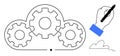 Cloud Collaboration and Process Simplification with Gear Mechanisms and Creative Input Royalty Free Stock Photo