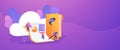 Cloud collaboration web banner concept.