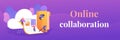 Cloud collaboration web banner concept.