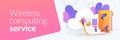 Cloud collaboration web banner concept.