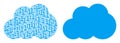 Cloud Collage of Binary Digits Royalty Free Stock Photo