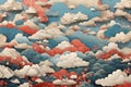 Cloud collection, Japanese taraditional pattern background Royalty Free Stock Photo