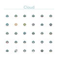 Cloud Colored Line Icons Royalty Free Stock Photo