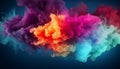 A cloud of colorful smoke in rainbow colors. Minimalistic wallpaper. Concept of ideation and creativity