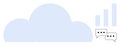 Cloud Communication and Data Growth Concept with Speech Bubbles and Graph Chart Elements Royalty Free Stock Photo