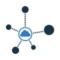 Cloud, communication, connectivity icon. Editable vector graphics. Royalty Free Stock Photo