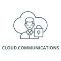 Cloud communications vector line icon, linear concept, outline sign, symbol