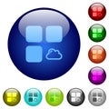 Cloud component color glass buttons Royalty Free Stock Photo